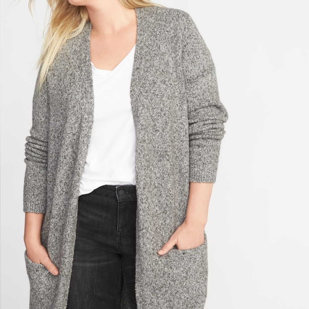 XL Maxi Heather Grey Cozy Knit Cardigan